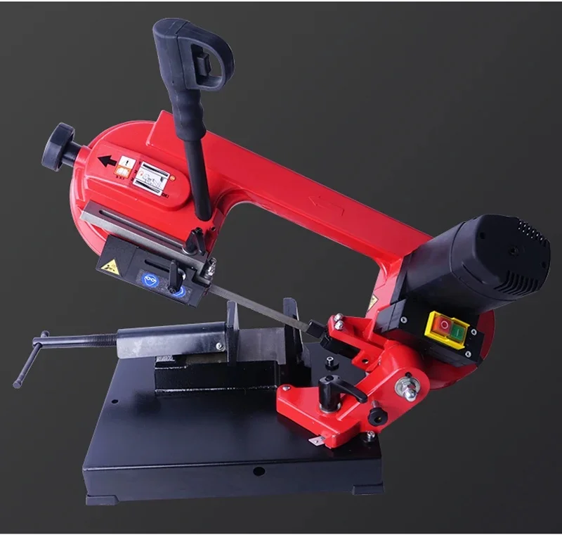 Portable Metal Band Saw Machine, Horizontal Band Cutting Machine, Electric Sawing Machine, 45°-90° Metal Cutting 600W Motor