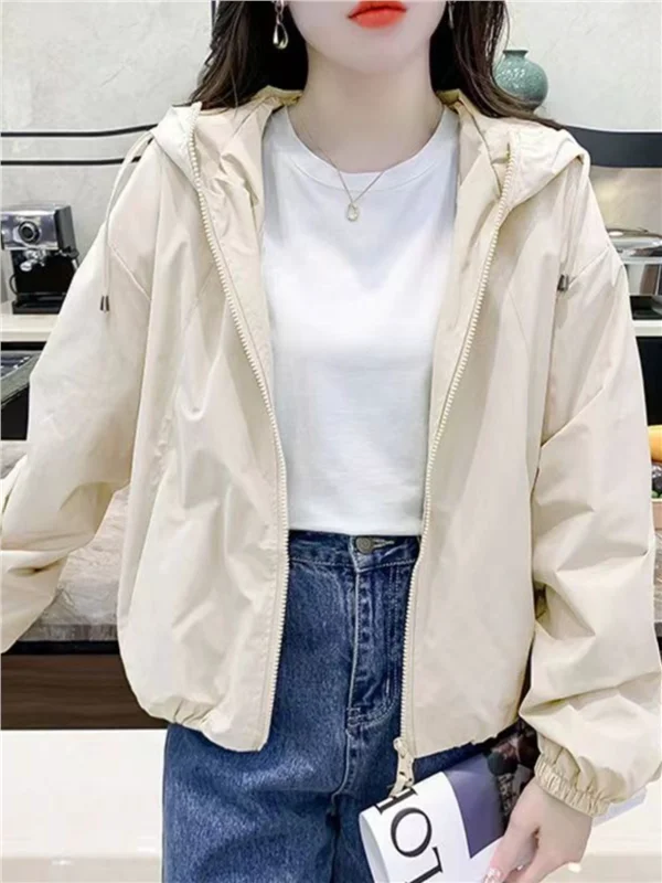Casual Loose Women's Short Hooded Jacket Pure Color Simple Fashion Autumn Winter Outdoor Windproof Thickened Top Coat