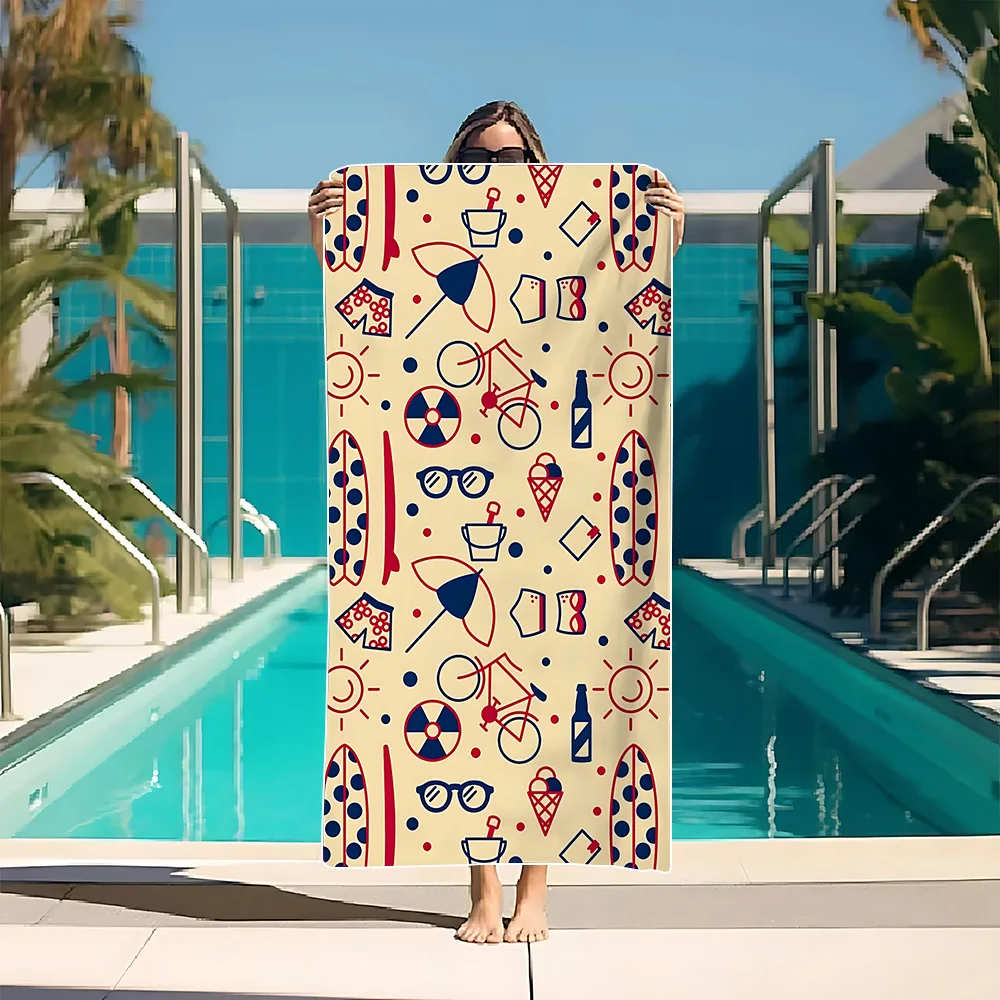 

Пляжное полотенце в американском ретро-стиле – мягкое, прочное, легкое и быстросохнущее, идеально подходит для поездок на пляж, кемпинга и летнего отдыха.