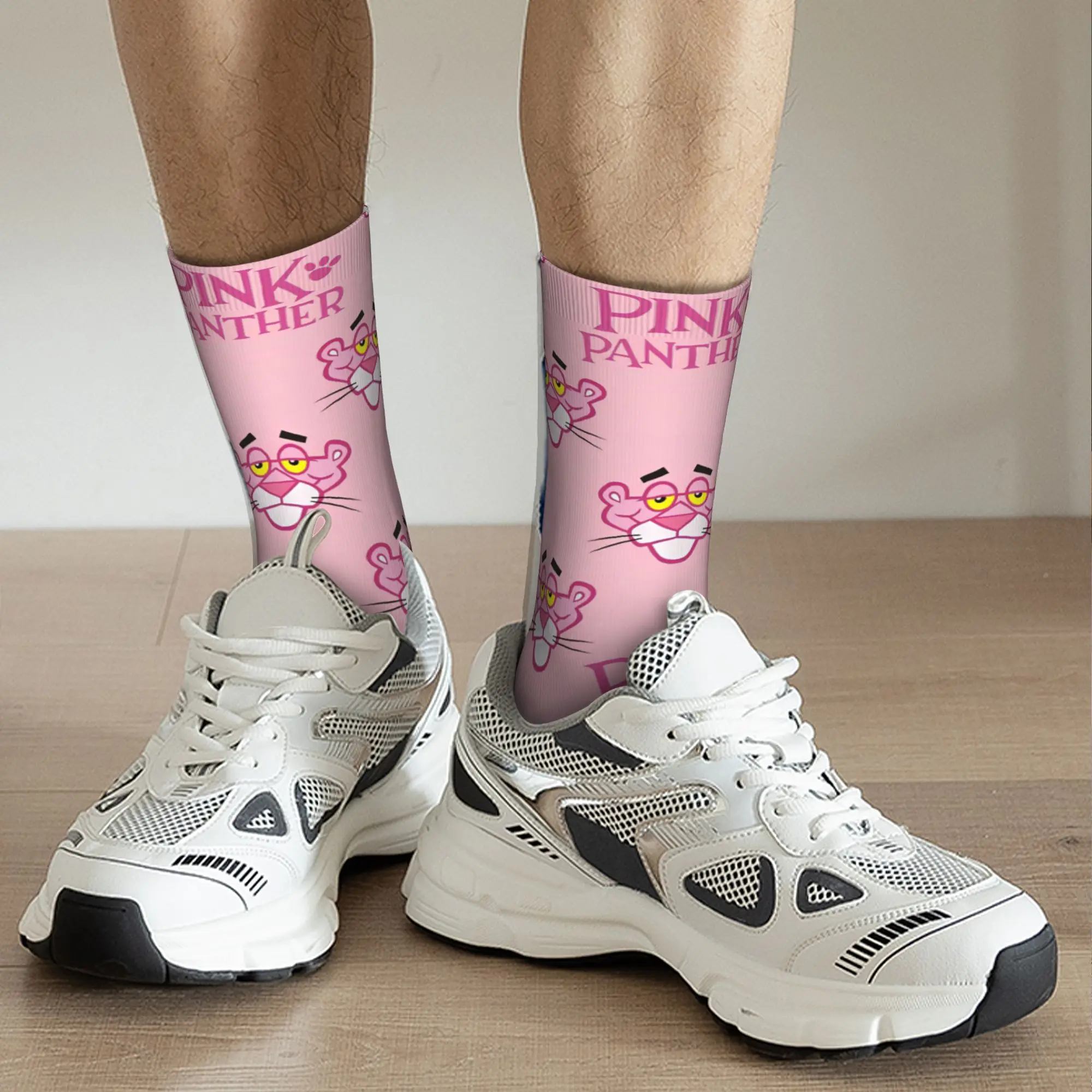 Pink Panther Portrait Winter Warm Stockings Funny Women MenSocks Cartoon Cute Sweat Absorbing Sports Socks