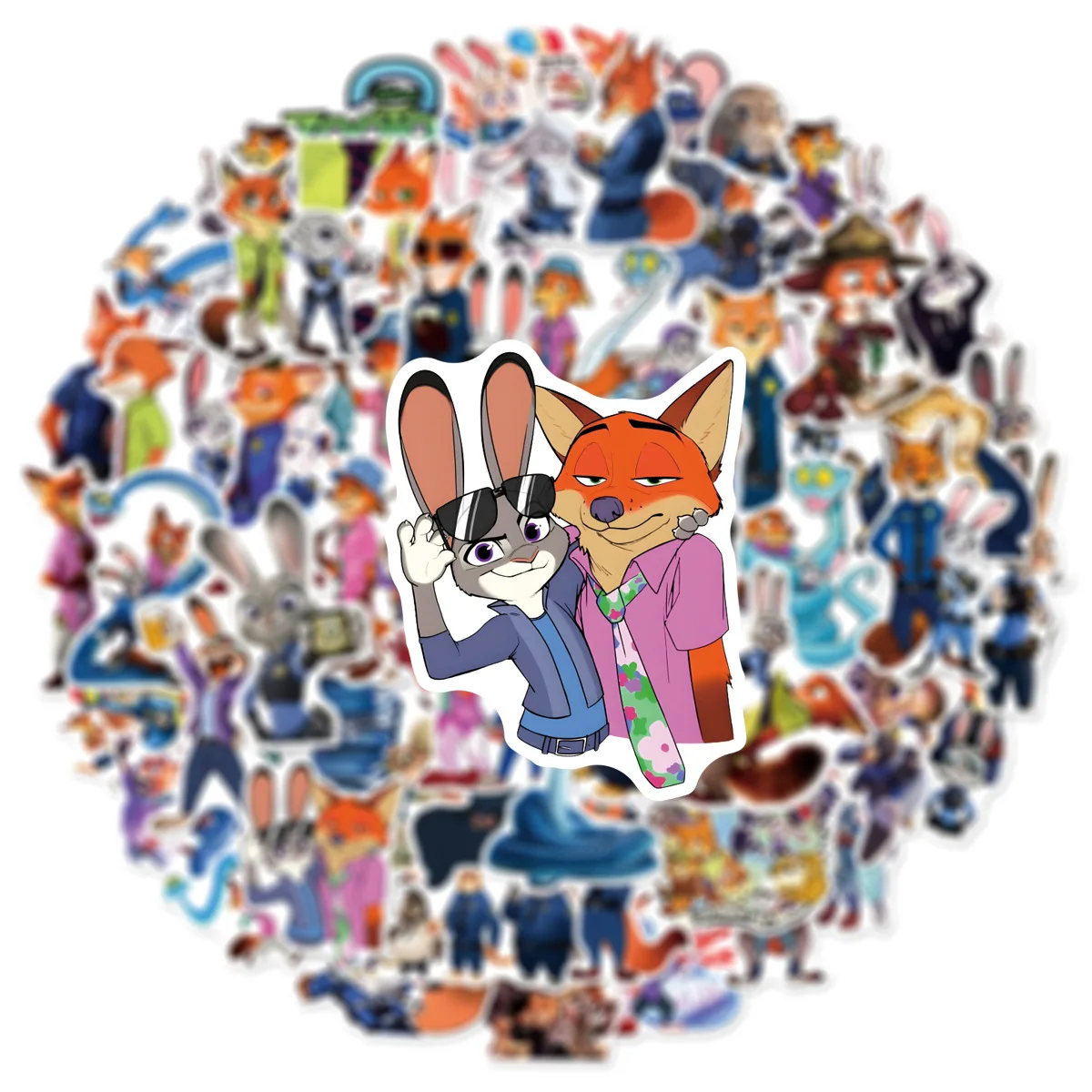50 Uds. De pegatinas de grafiti de Zootopia bonitas de Disney, decoración creativa para cuaderno, tableta móvil, pegatinas impermeables, juguetes DIY para niños, regalos