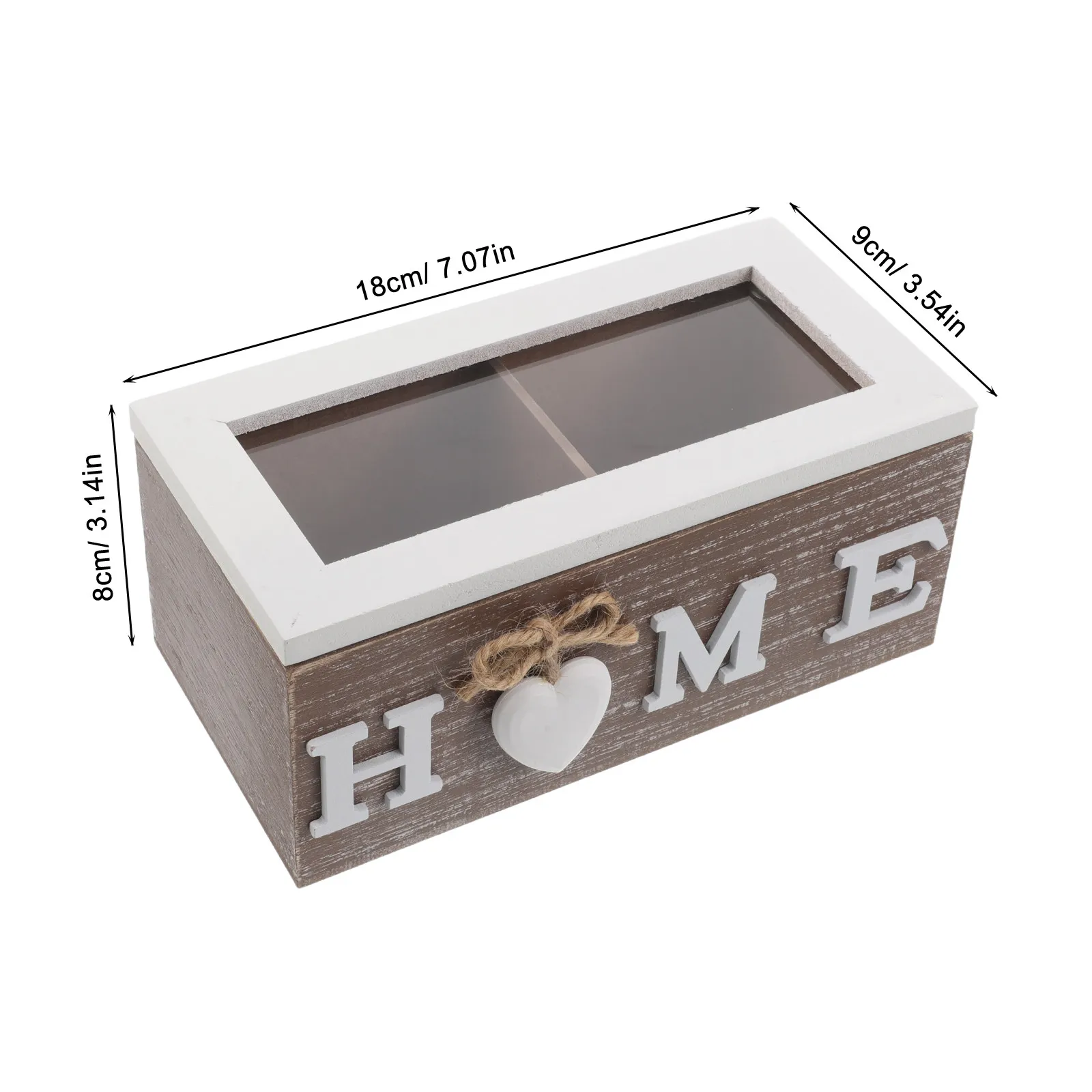 Tea Storage Box Vintage Style Divided Sections Loose Tea Bag Holder Rustic Decorative Container for Kitchen