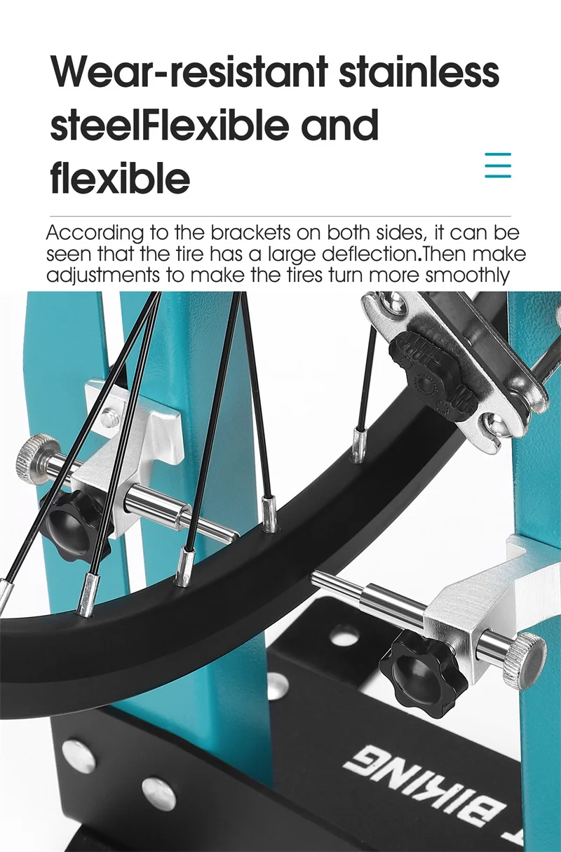 WEST BIKING Fahrrad-Radzentrierständer, verstellbares Felgenreparaturwerkzeug für MTB, Rennrad, Scheibenbremsrotor-Ausrichtung, Fahrradwartung – Detail 8
