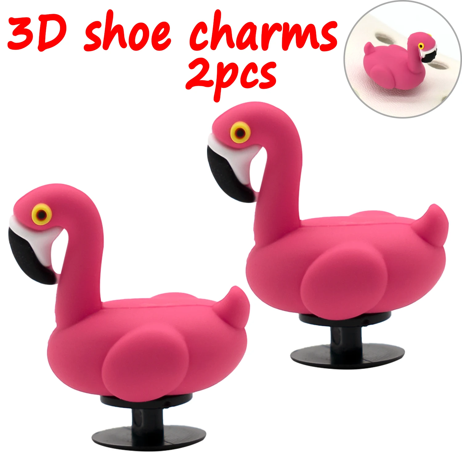 2 Stück 3D niedliche Tier-Schuhanhänger, Ente, Biene, Dinosaurier, Hund, Schuhdekorationen, Panda, Kuh, Anstecknadeln für Mädchen, Jungen, Kinder, Geschenke, Clog-Schnalle – Detail 35
