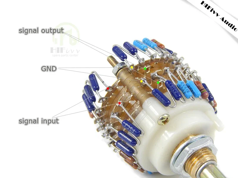 1PCS Assembled Dale 23 Step Attenuator Two-Channel Volume Potentiometer 500K / 200K / 100K / 50K / 10K -Optional