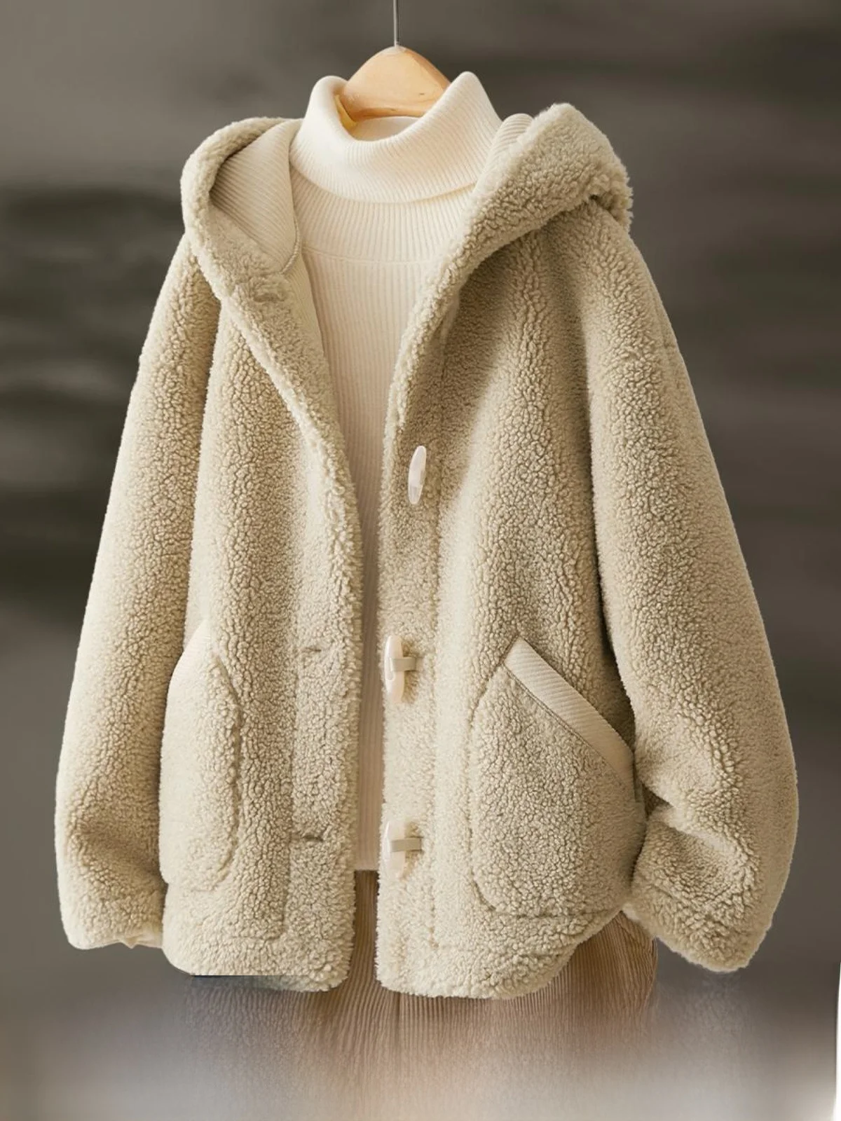 

IHIMI Winter Thiened ort Fur Jaet Женский жилет с капюшоном Sli Commute Sle Полиэфирное волокно Long Sve Pure Color