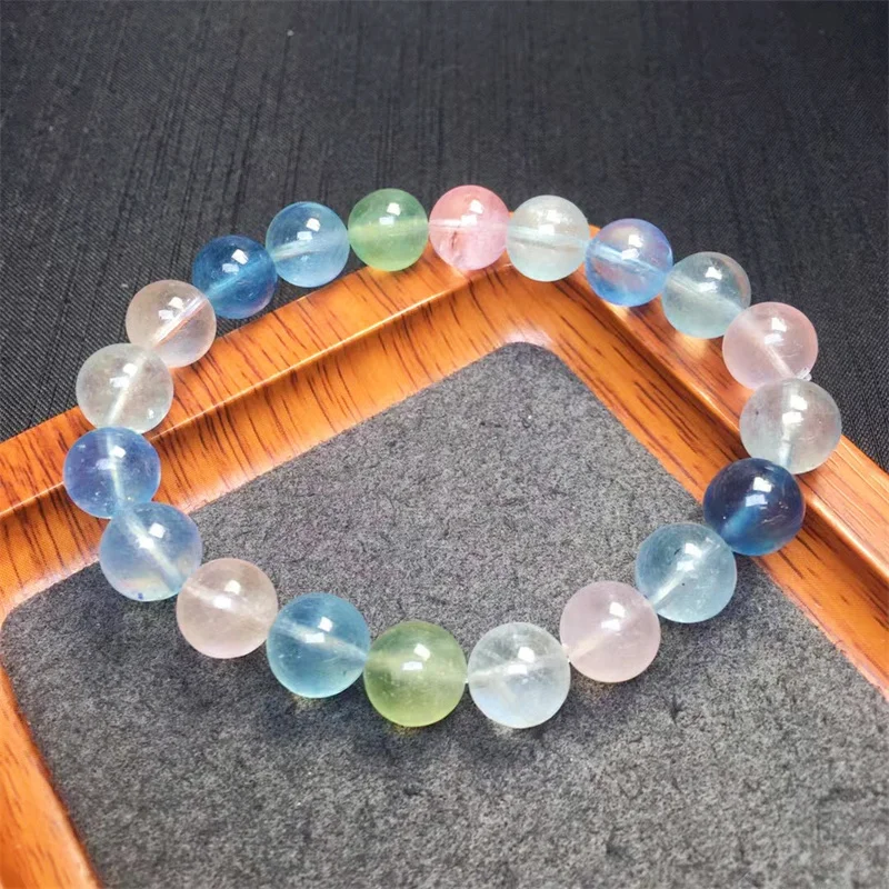 10MM Natural Colored Topaz Bracelet Round Beads Crystal Reiki Healing Stone Fashion Jewelry Gift 1PCS