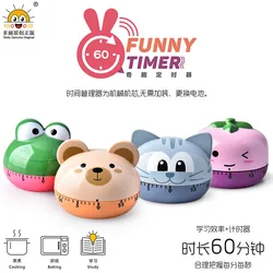 Kitchen Cooking Reminder Cartoon Animal Vegetable Shape 60 Minute Timer Cooking Baking Helper Kitchen Chronograph Reminder