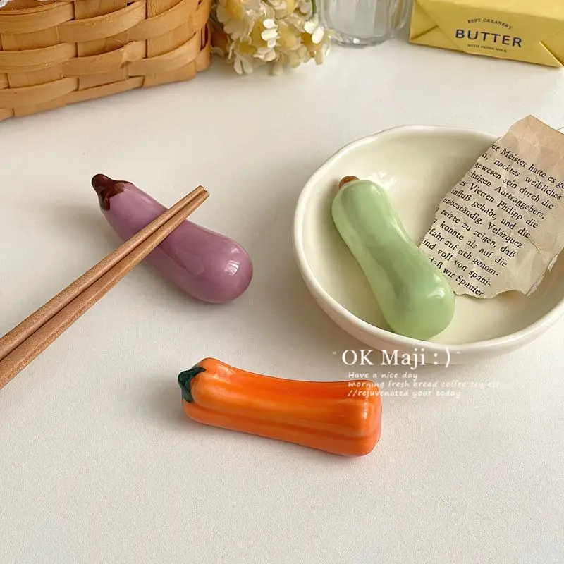 Picture 3: Vegetable creative integrated chopstick holder for chopsticks, household table decorations,cute chopstick holder