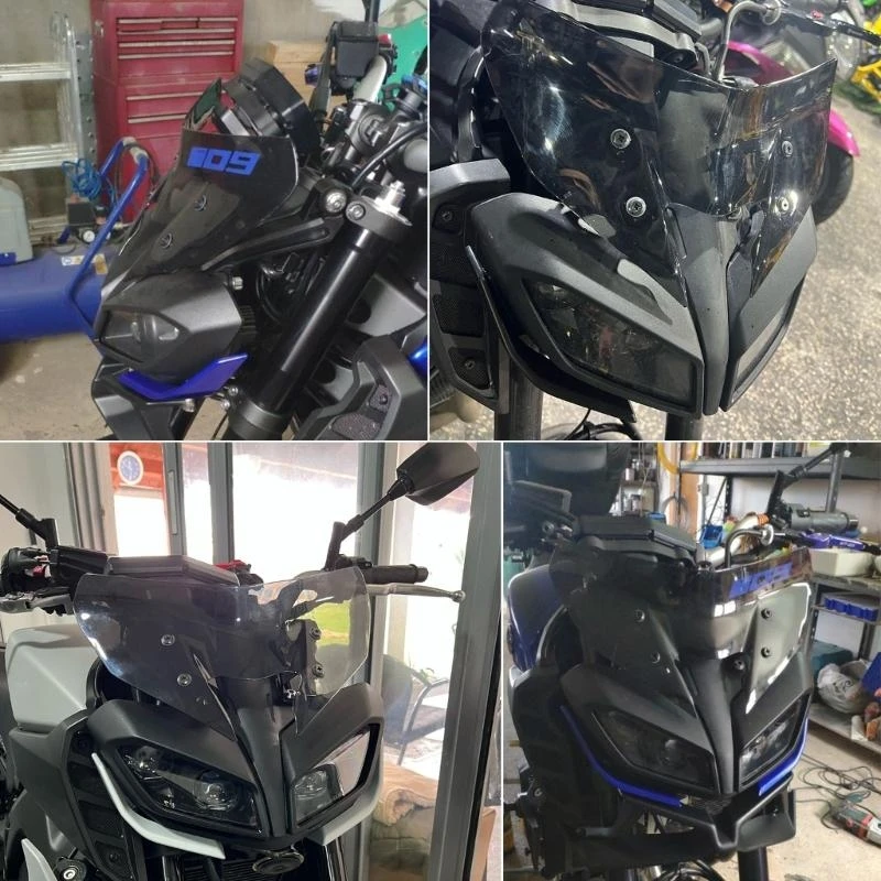 

A2UC Professional Motorcycle Flyscreen Windscreen for MT09 Fairing Windshield Front Screen Wind Deflectors Protectors Durable