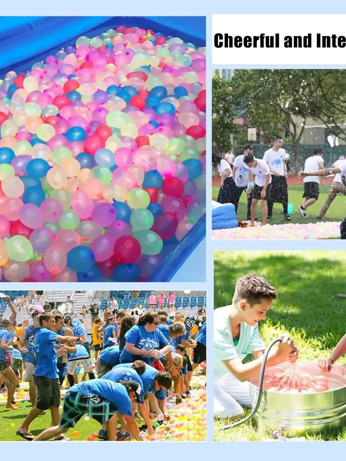 Balões de água coloridos selantes, balões de enchimento rápido Bolas de água salpicos, brinquedos ao ar livre divertidos de verão