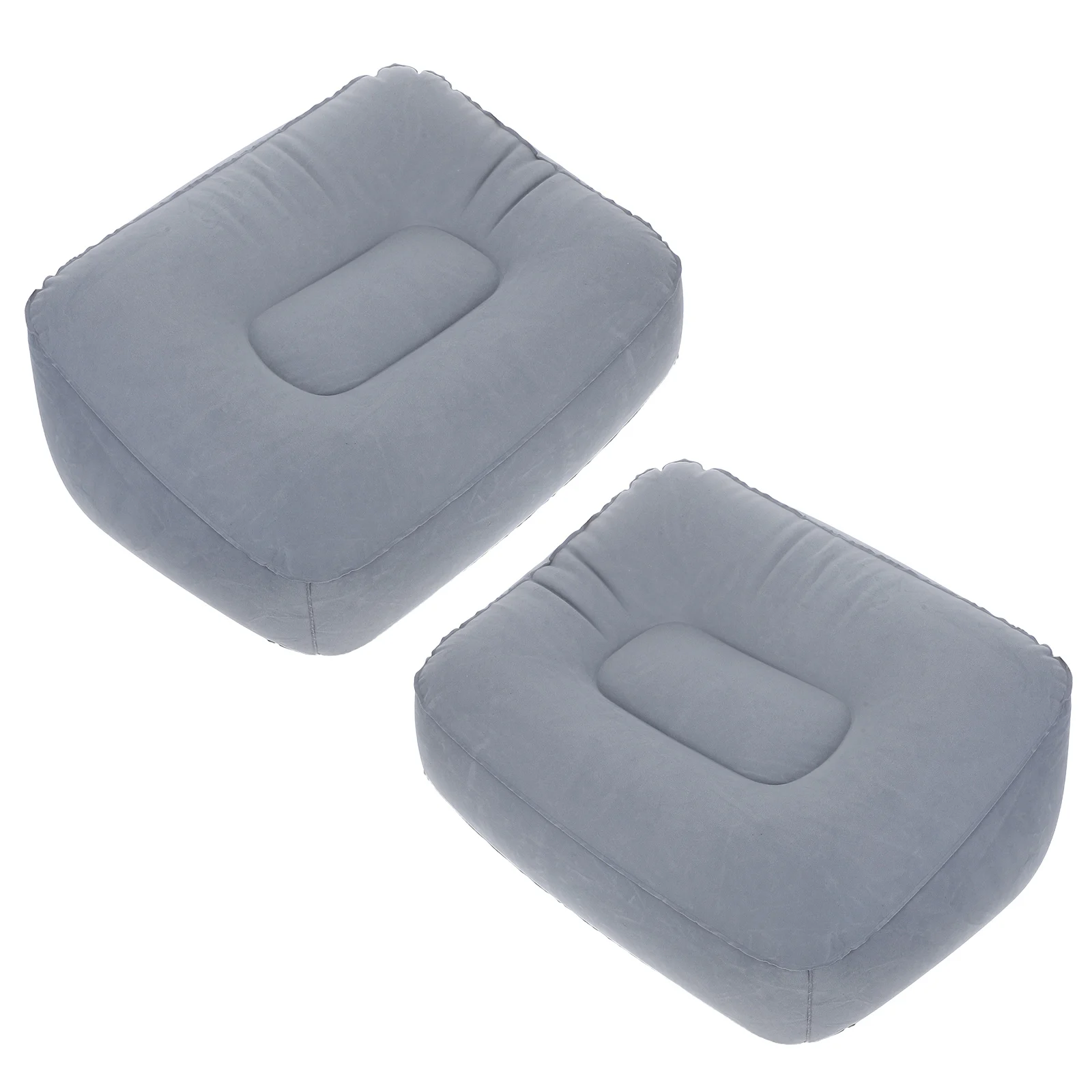 

2 pcs Inflatable Foot Rest Cushion Skin-Friendly PVC Flocking Fabric Easy Inflate Deflate Lightweight Portable Travel for Leg