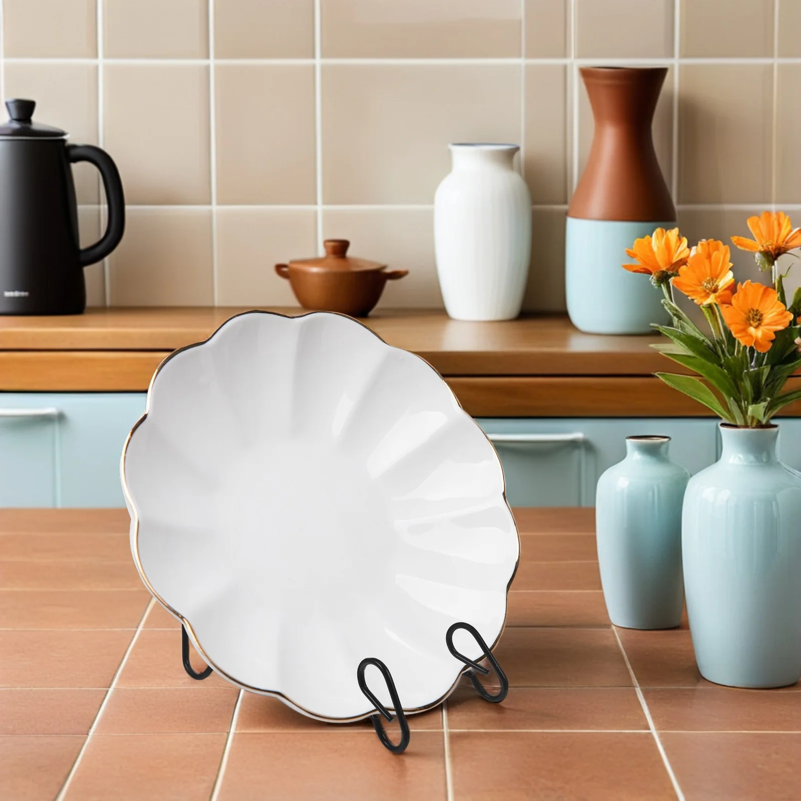 

4Pcs Iron Plate Stand Wire Display Rack Tabletop Easel for Ceramic Plates Decorative Dish Holder Photo Frames Albums Art Display