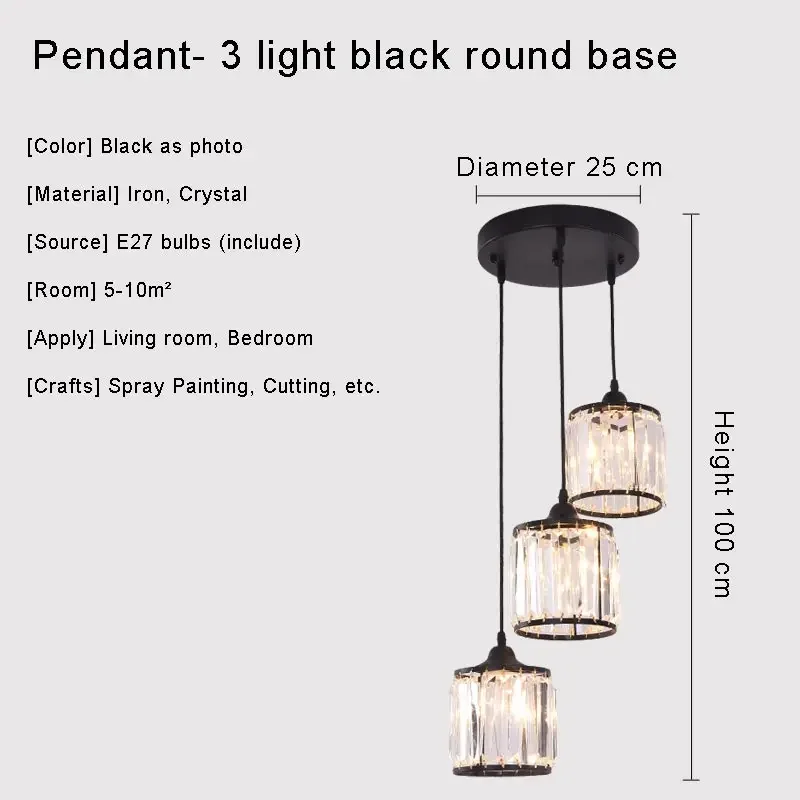 

Indoor Lighting Modern Lustre Light Fixtures Crystal Hanging Lamp Led Chandeliers Living Room Bedroom Kitchen Dining Room Decor