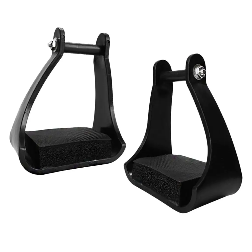 Steel Horse Riding Safety Stirrups Anti Slip Western Sloped Treads Lightweight Stable for Equestrian Use