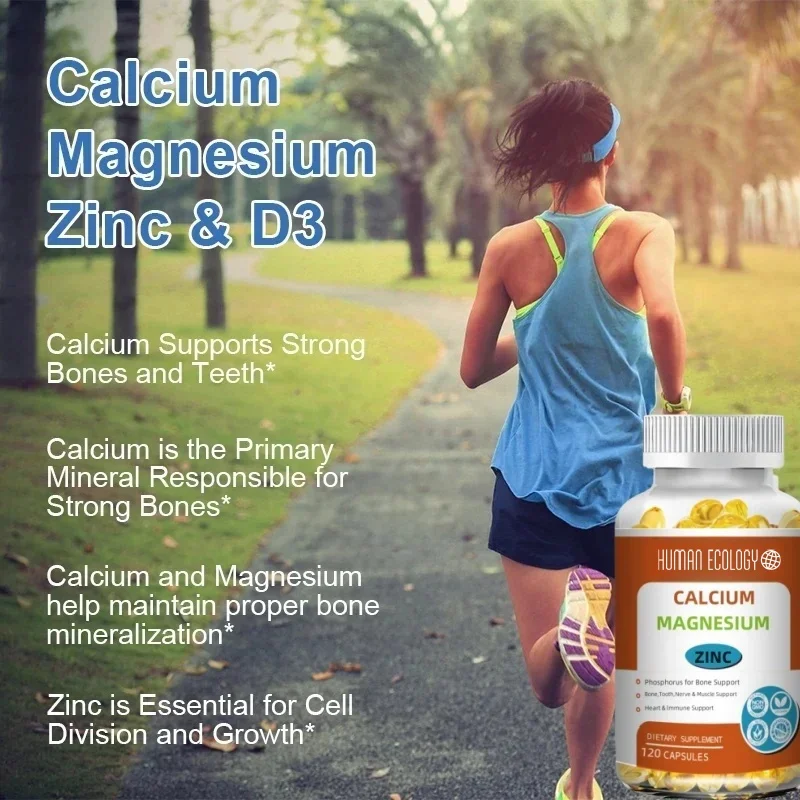 3-IN-1 Calcium Magnesium&Zinc Capsule Vitamin D3 Bones&Teeth Daily Easily Absorbed Minerals Supplement Dietary Fitness