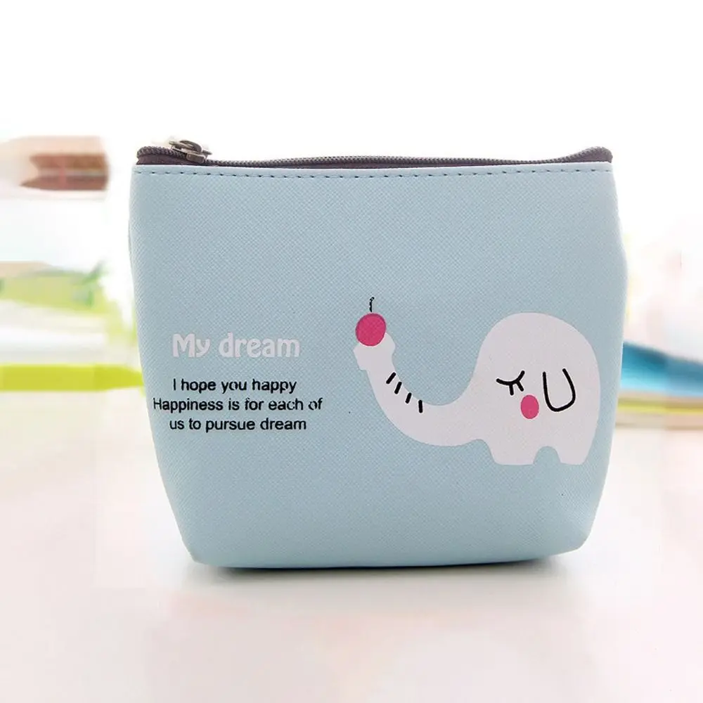 Cute Cartoon Cute Animals Coin Purse Smooth Zipper Storage Mini Cosmetic Bag Vintage Mini Wallet Girls