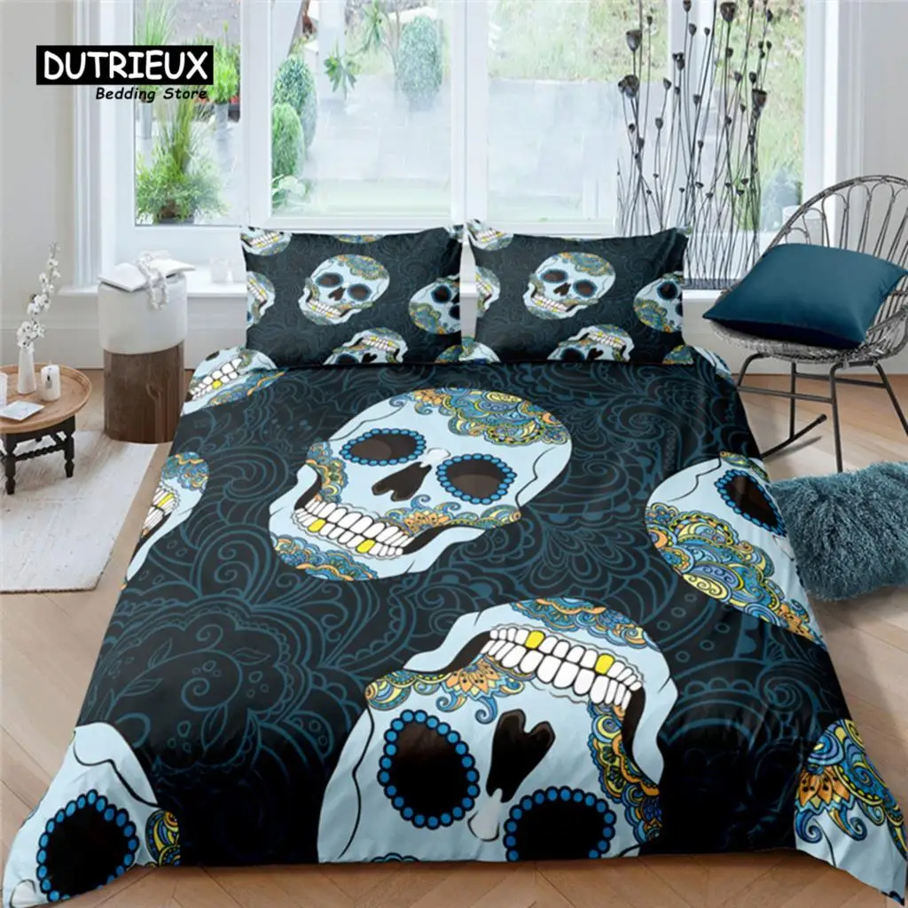 

Home Living Luxury 3D Sugar Skull Bedding Set Comfortable Duvet Cover Set Kids Bedding Set Queen and King EU/US/AU/UK Size