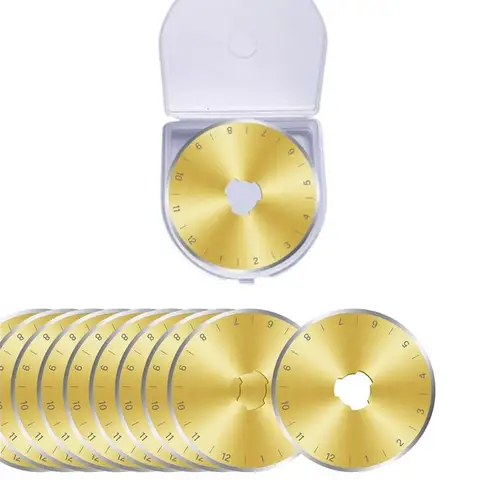 10pcs Titanium Coated 45mm Rotary Cutter Blades SK5 Replacement Blades Quilting Scrapbooking Sewing Arts Crafts Leather Cut