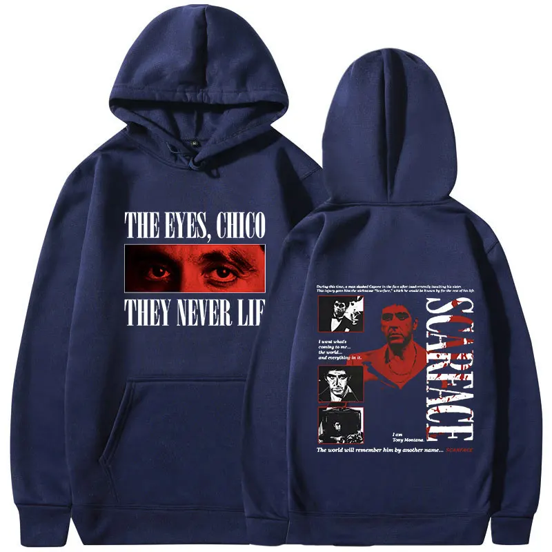 

Classic Gangsters Movie Scarface Hoodies Tony Montana Al Pacino Hooded Sweatshirts Men Women Vintage Gothic Oversized Pullovers