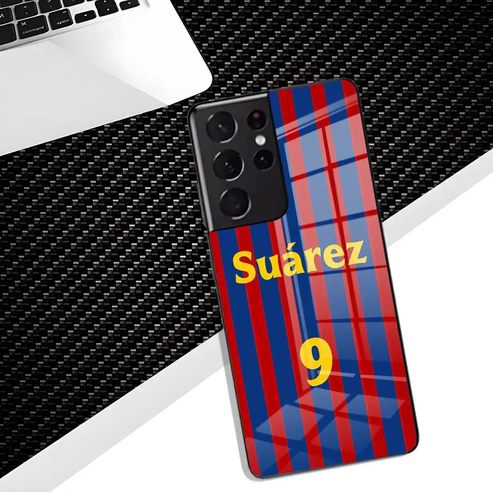 B-S-BarceLonA-AS-ES Nummern-Handyhülle für Samsung S26 S25 Edge Ultra 23 22 21 20 Ultra Plus S24 Fe Glasabdeckung