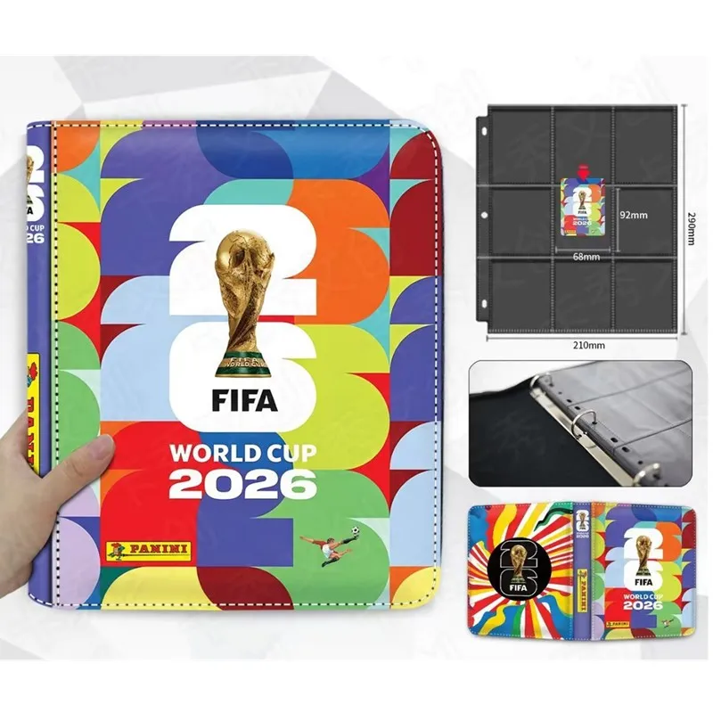 Album de la Coupe du Monde FIFA 2026 – Collection de cartes de stars du football Ronaldo, Messi, Mbappé – Classeur à fermeture éclair pour cartes – Cadeau