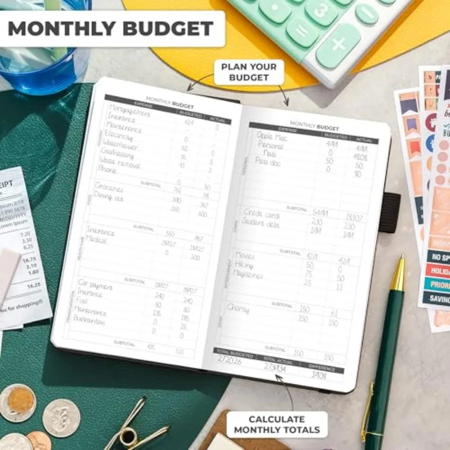 Budget Planner Pocket Mini Expense Tracker Notebook. Monthly Budgeting Organizer, Finance Logbook and Accounts Book, Small view 3