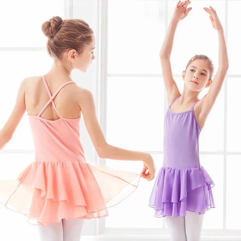 Robe de Ballet d'été pour filles, tenue de danse en mousseline de soie sans manches pour la pratique et la spectacle du Ballet