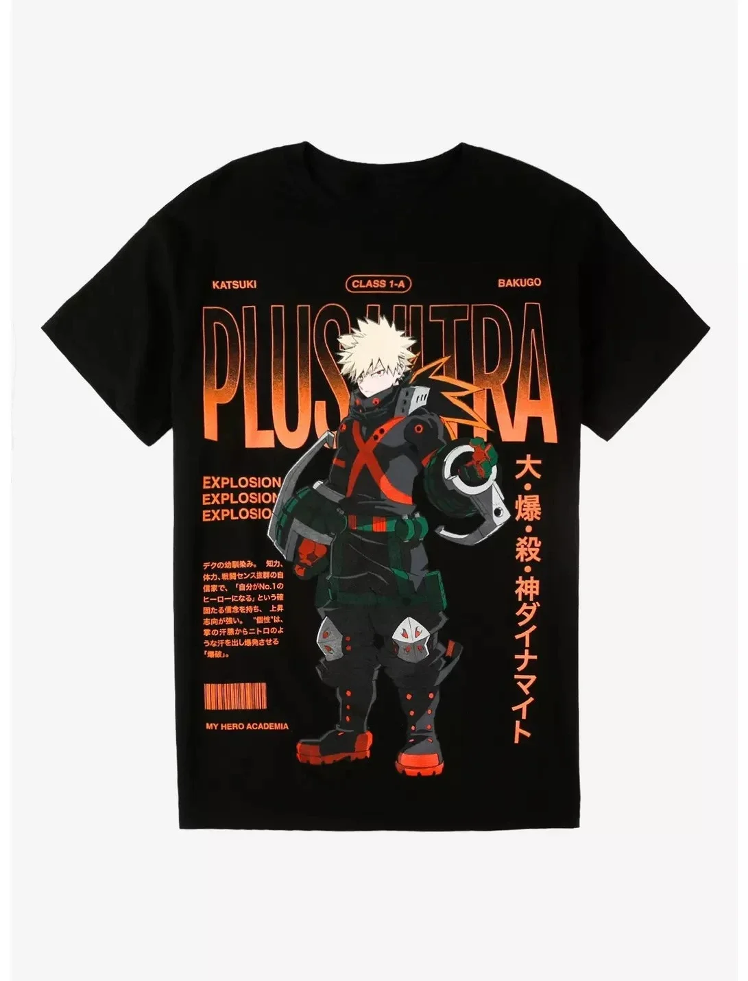 My Hero Academia Bakugo Dynamight Name Puff Print T-Shirts Men's Clothes Women's Summer New High Quality Cotton T Shirt