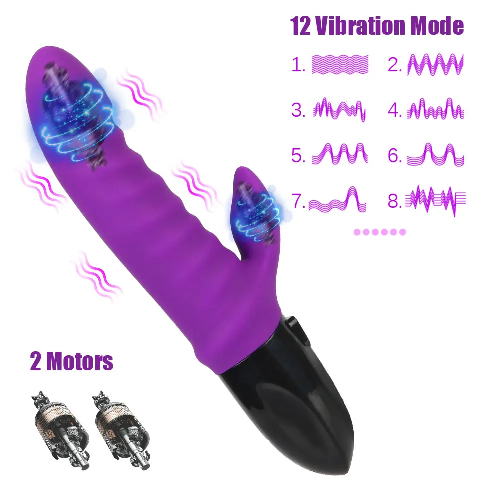 23cm Big LCD Digital Rabbit Vibrator For Women Clit Nipple Stimulator Vaginal Anal Plug Heated Dildo Female Masturbator Sex Toys