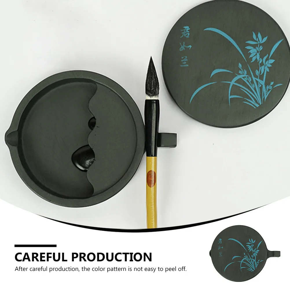 

1Pcs Fish Shaped Calligraphy Inkstone 4 Inch Traditional Ink Container Inkstone with Lid for Calligraphy Painting Supplies