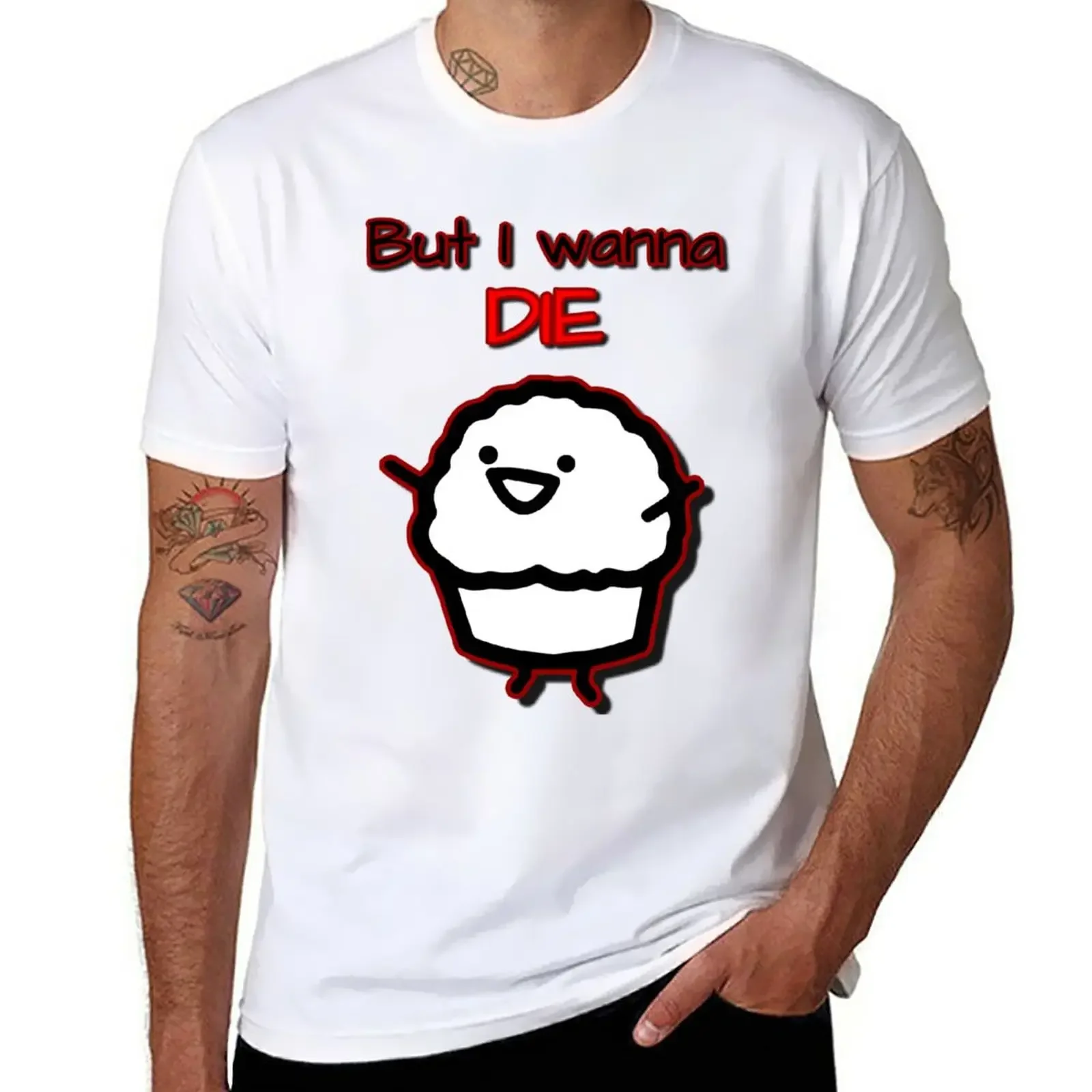 Muffin wants to die T-Shirt korean fashion oversized Men's t-shirt