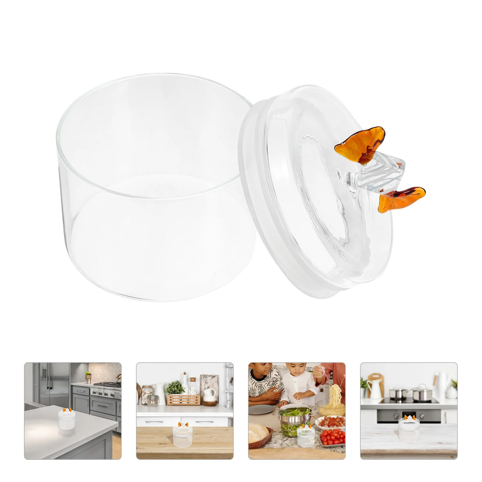 

Airtight Candy Jar Multifunctional Glass Canister for Snacks Nuts Kitchen Storage Decorative Bowl Home Office Party