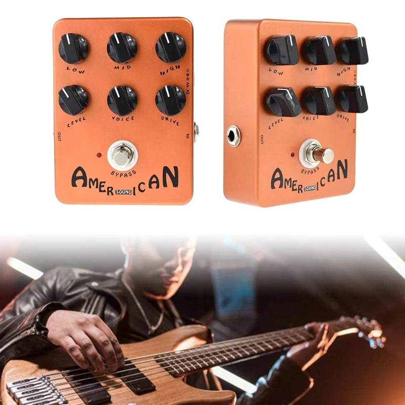 

Adjustable Speakers Simulates Distortion Electric Guitar Distortion Pedal with Top Mounted Port, Tone for Powerful Sound