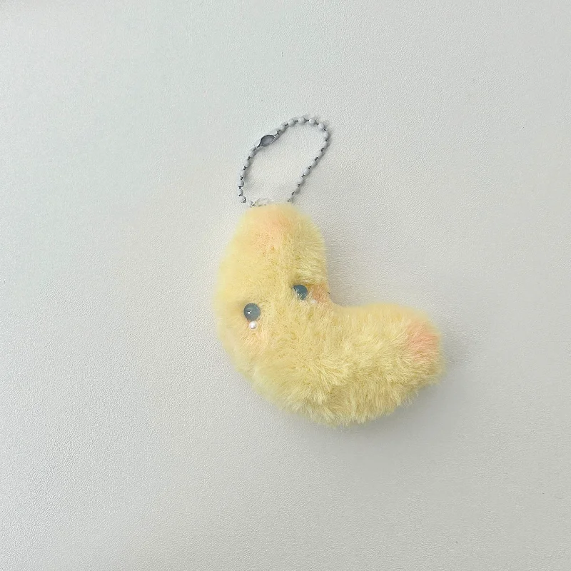 Cute Stars Plush Toy Keychain Girls Fluffy Soft Cute Backpack Bag Pendant Practical Mini Yellow Keychain Charms Keychains Gifts