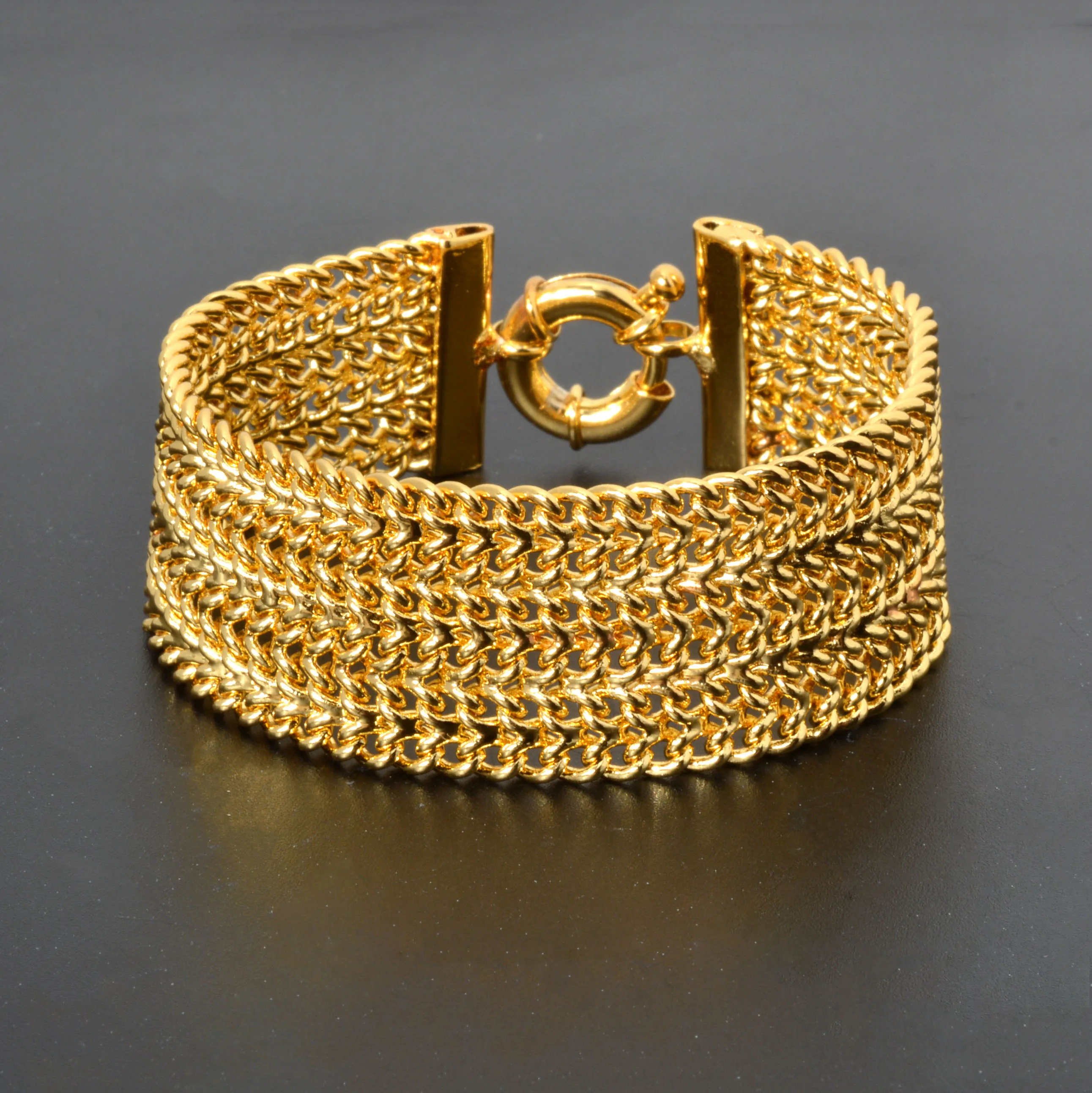 Dubai Kupfer Gliederkettenarmbänder für Unisex 18 Karat vergoldetes Armband Miami Curb Punk Klassischer Handschmuck Partygeschenk – Detail 12