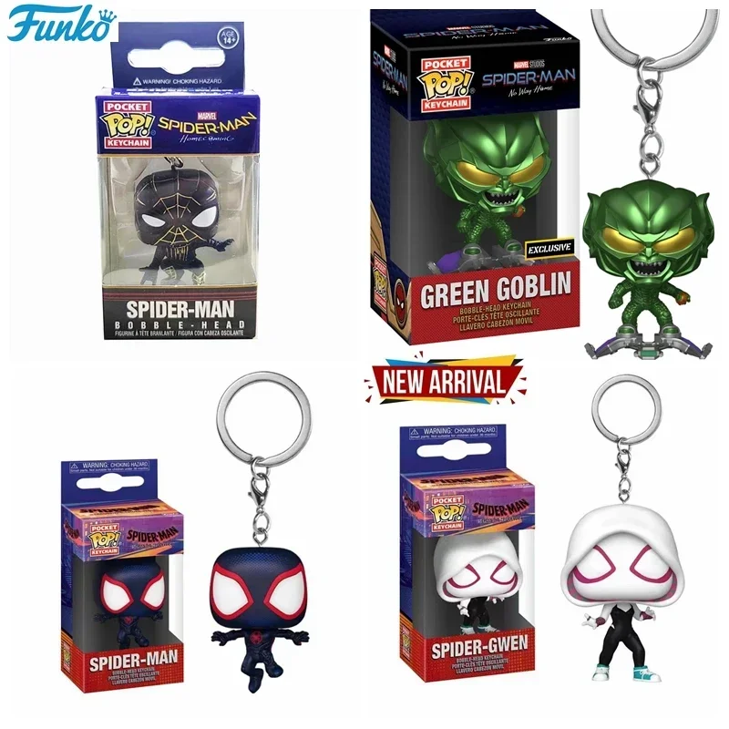 NEW FUNKO POP MARVELs Spider-Man Spider-GWEN GREEN GOBLIN ZOMBIE HUNTER SPIDEY Peter Parker Mysterio Keychain Vinyl Figure Toys