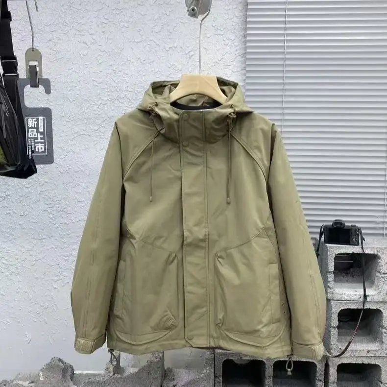 

Модная мужская куртка с капюшоном для осени и зимы, универсальная рабочая одежда, простая молодежная верхняя одежда, ветрозащитная, из ткани Оксфорд, длинная, S-размер