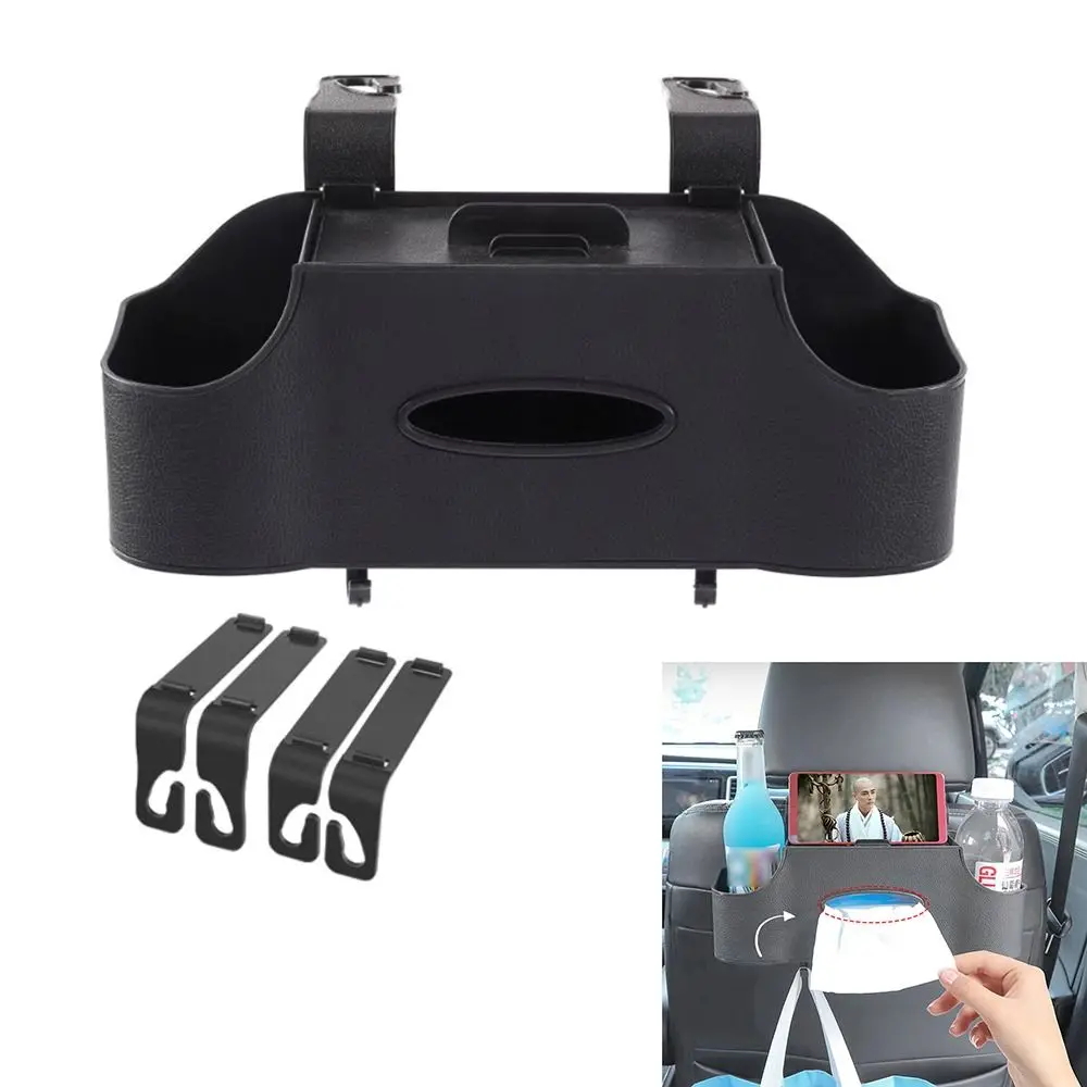 

Hanging Hooks Car Back Seat Organizer Phone Stand Holder Water-proof Car Drink Cup Holder Space Saving Partition design