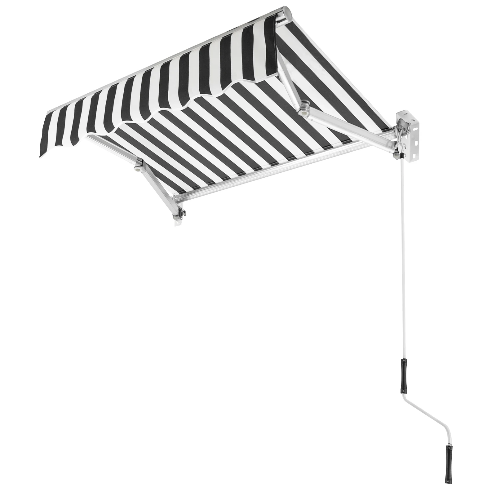 Manual Retractable Awning Outdoor Sun Shade Door Window Awnings Sunshade Shelter with Crank Handle Red, White/Black, White