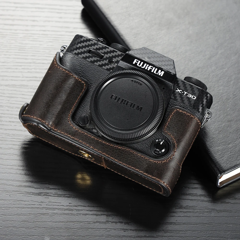 Fujifilm X30 II Genuine Leather Camera case Handmade Half Body For Fujifilm XT20 XT10 XT30 XT30 II Camera Bag Cover
