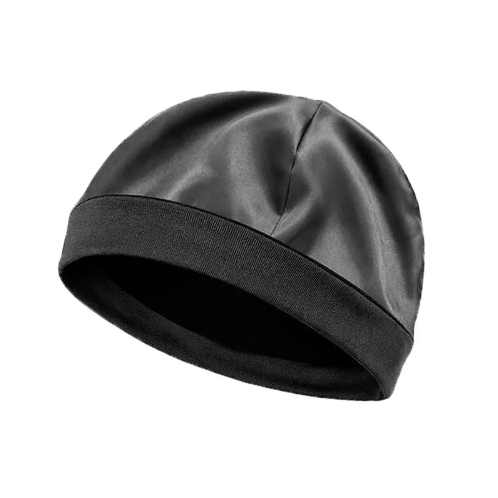 Soft Satin-Lined Skull Cap Breathable Wearable Beanie Cap Hair Protection Elastic Night Sleep Hat For Men Women