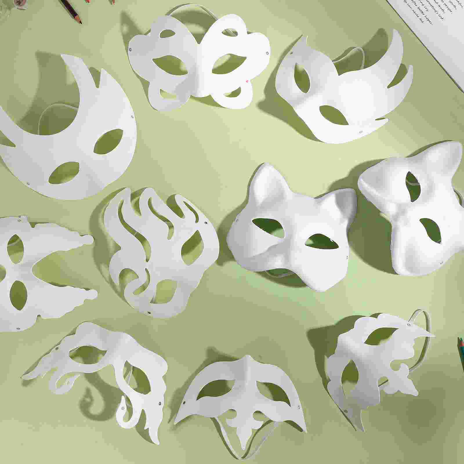 20 Stück gewöhnliche Kuchenpapier-Mache-Masken, Stücke, Mann und Frau, Halloween-Dekoration, DIY, Maskerade, Schmetterling, Cosplay, Zellstoff für