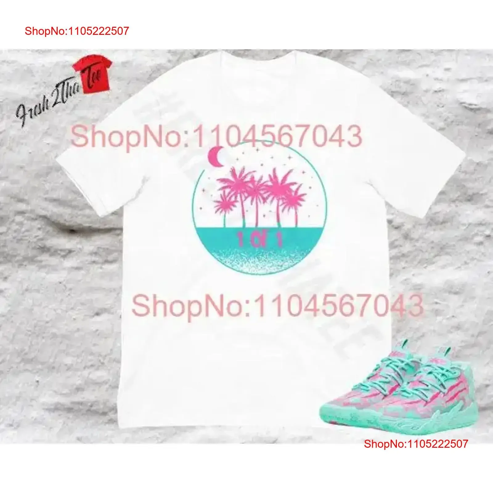 1 من تي شيرت يتطابق مع Melo Ball MB 03 Miami أحذية كرة السلة للرجال عتيقة مغسولة ومريحة وقليلاً