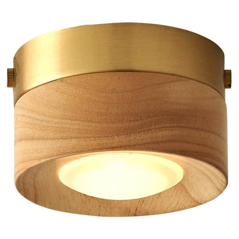 

Wood Brass Downlight Ceiling Light Fixture, Spotlight for Living, Dining Room, Kitchen Island, Corridor Aisle, Bedroom