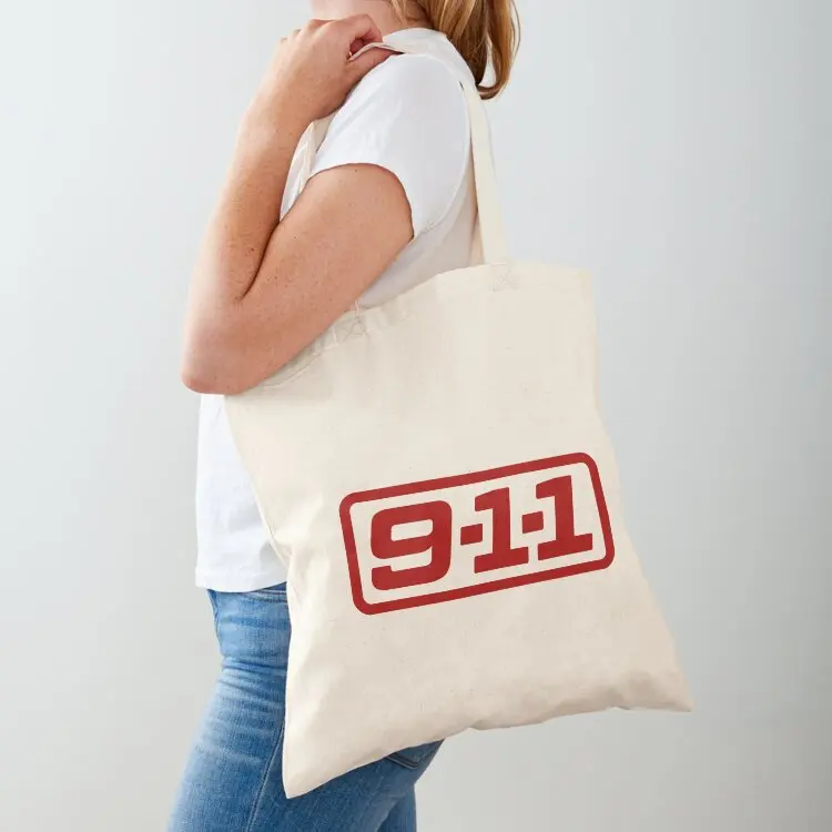 

9-1-1 on ABC logo (standard red on black) Tote Bag Lady bags Canvas stote bag Shopping bags shopping bag logo