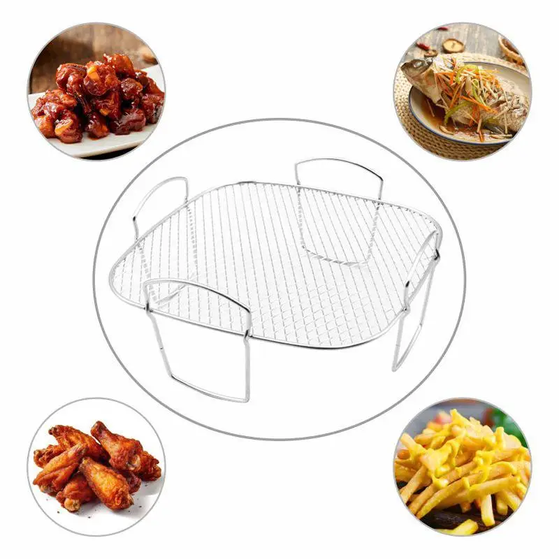 Kompatibel Airfryer Dörr BBQ Rack Multifunktionale Braten Rack Dampfer Braten Kochen Werkzeuge Für Air Friteuse Zubehör