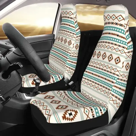 Bohemian Boho Universal Car Seat Cover Auto Interior AUTOYOUTH Aztec Teal Terracotta Black Cream Mixed Seat Covers Fabric Hunt