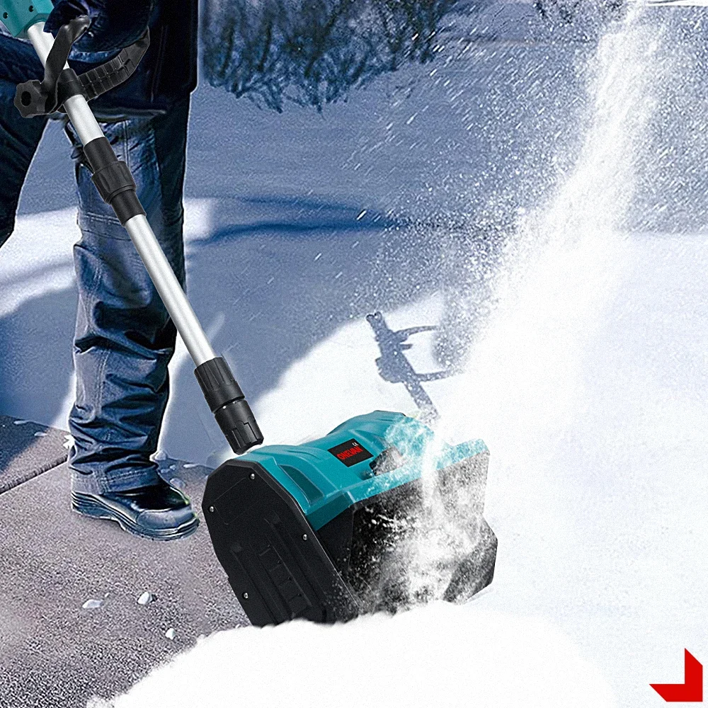 ONEVAN 2500W Brushless Electric Snowplow Foldable Cordless Snow Shovel 21V Lithium Electric Snow Sweeper For Makita Battery