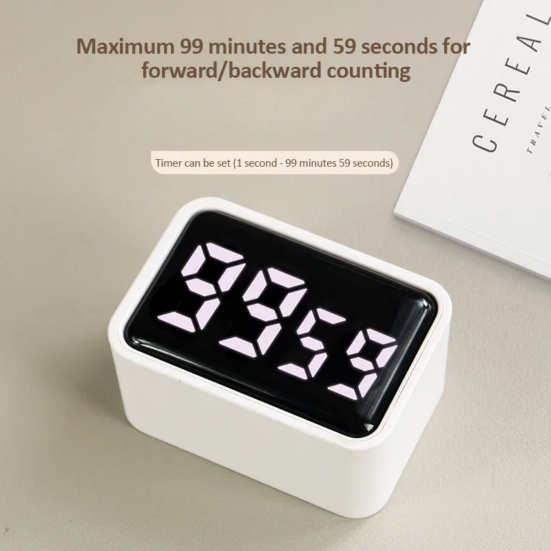 Mini Timer digitale LED Timer visivo per studiare cucinare orologio conto alla rovescia positivo 3 tempo preimpostato Timer da cucina ricaricabile